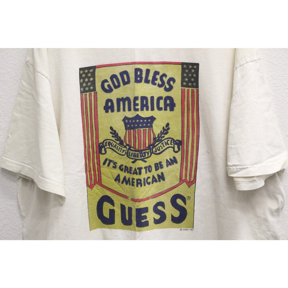 Vintage God Bless America GUESS T Shirt XL - Picture 2 of 9